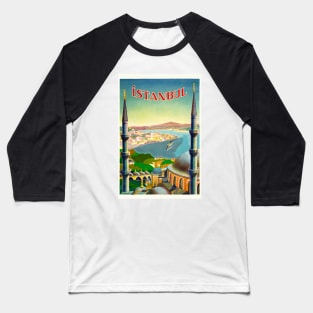 Istanbul Turkey Vintage Poster 1939 Baseball T-Shirt